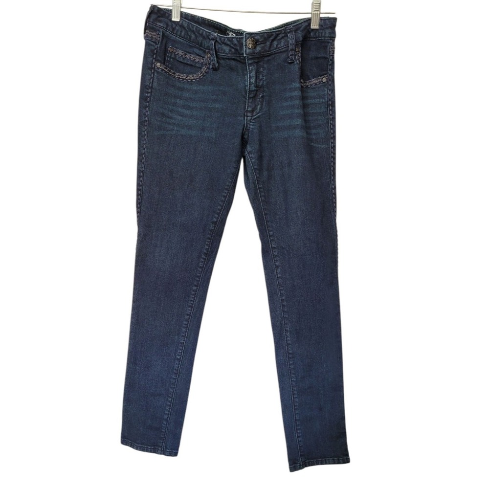 Wrangler Rock 47 Juniors' Size 7 Dark Blue Denim Low Rise Skinny Jeans